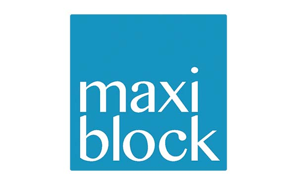Maxiblock blue square logo
