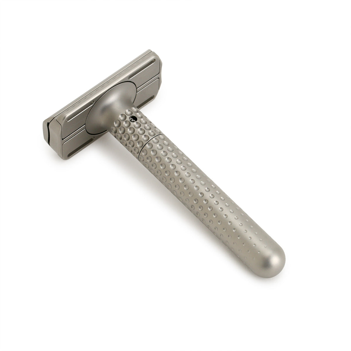 Tatara adjustable razor in matt silver finish with under view