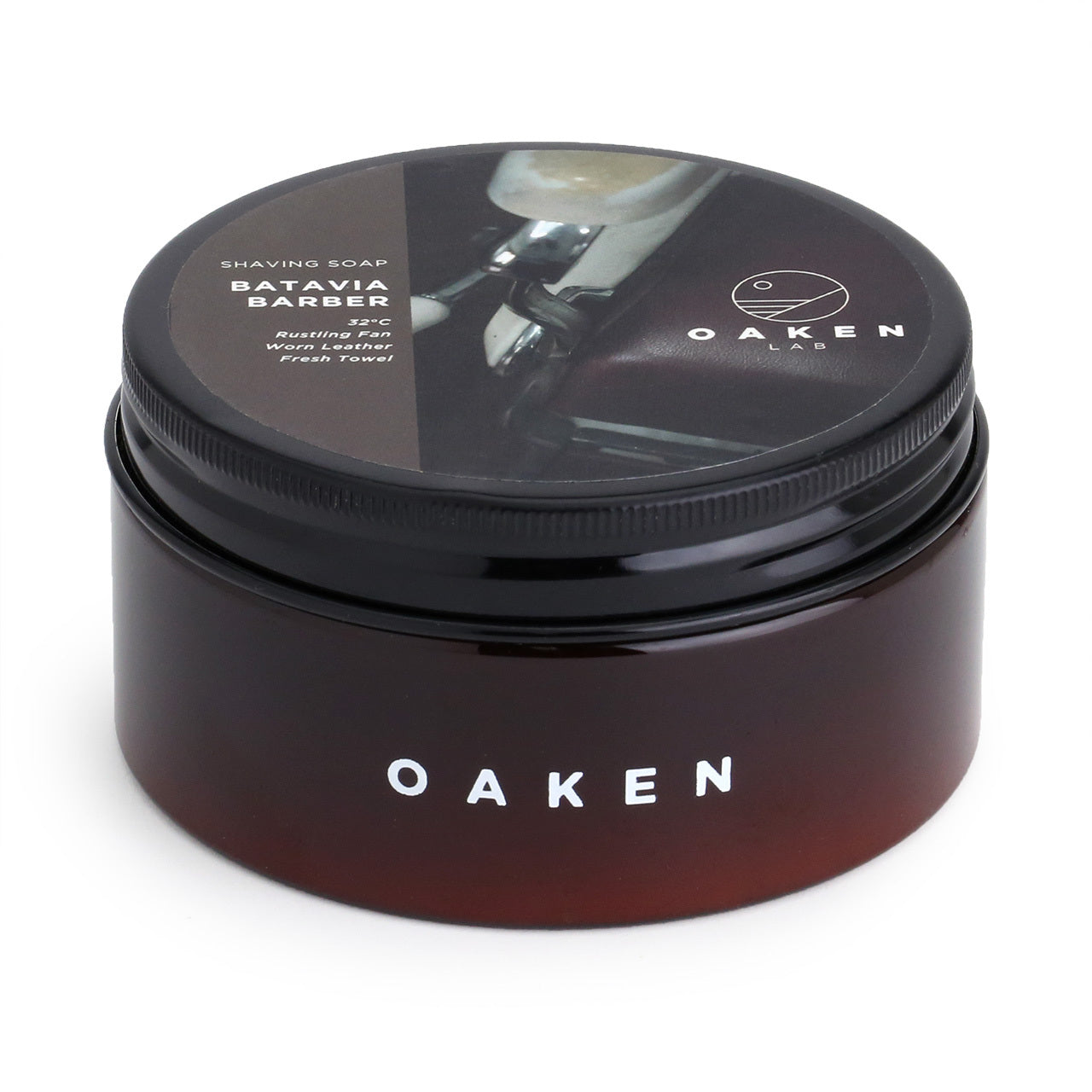 Oaken Lab artisan shaving soap, top view - Batavia Barber