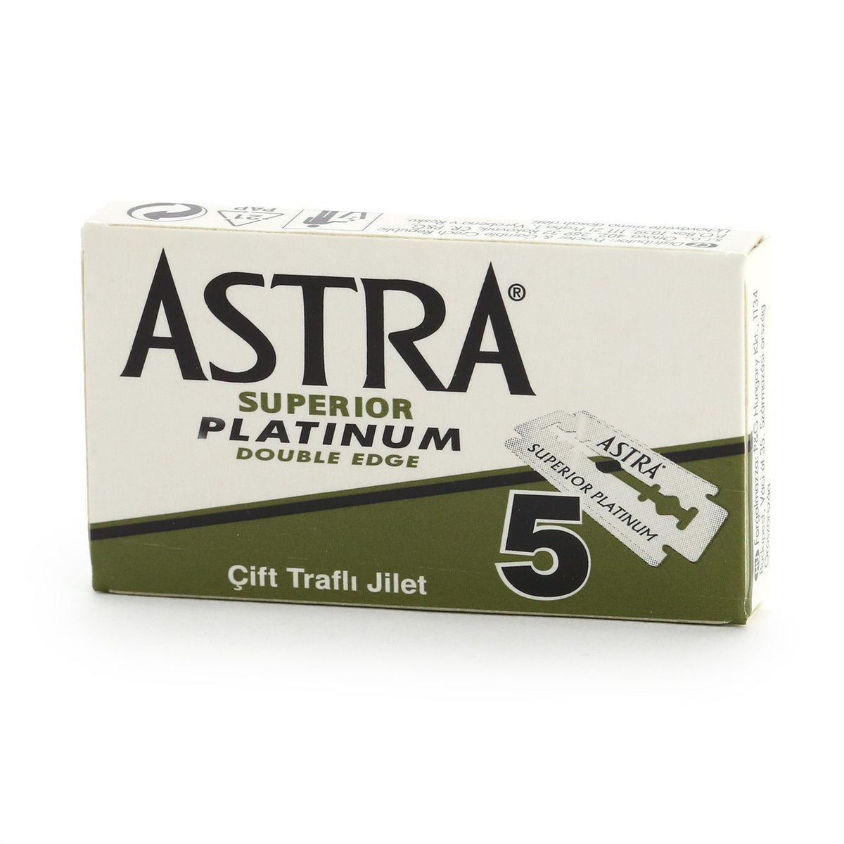 Astra Superior Platinum Razor Blades, tuck of 5 blades