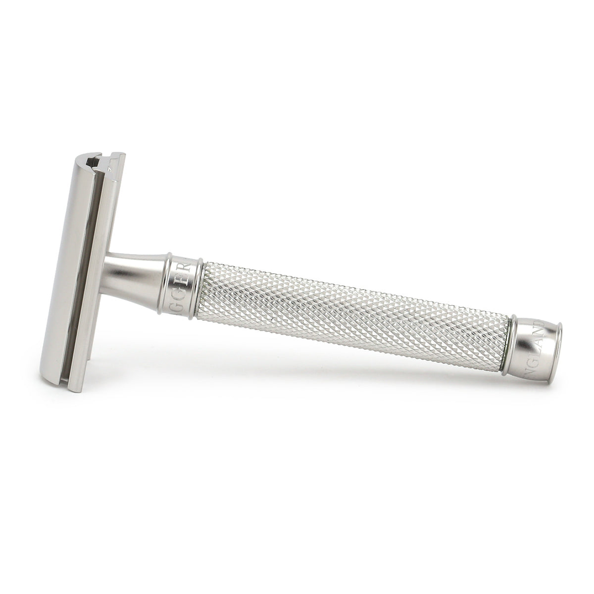Edwin Jagger 3ONE6 Stainless Steel Safety Razor, side angle