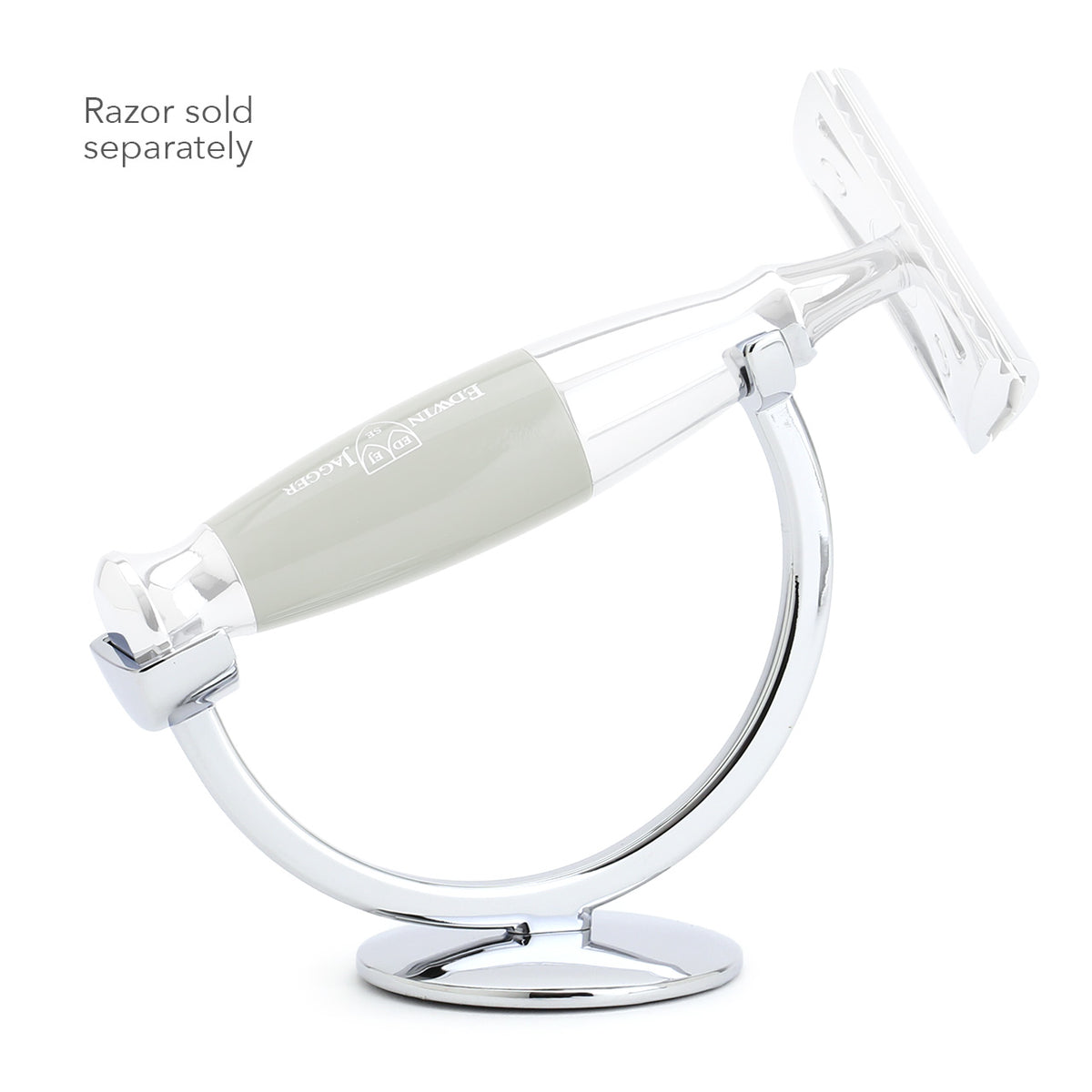 Edwin Jagger Razor Stand with example of razor fitting
