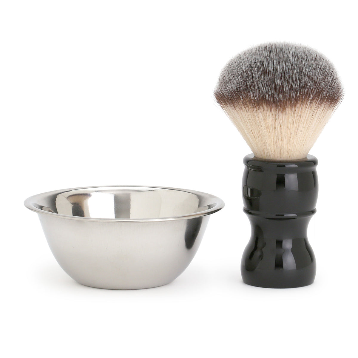 small lather bowl with shaving brush for size reference