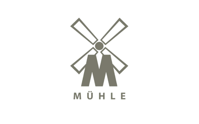 Muhle windmill logo in grey