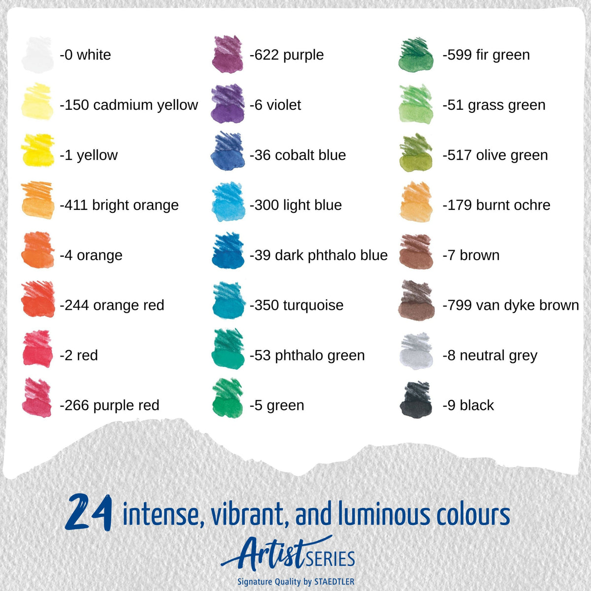 STAEDTLER Mars Lumograph Aquarell Watercolour Pencils – Set of 12
