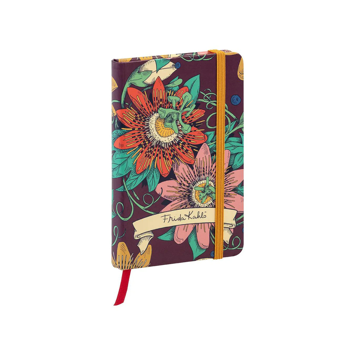 Floral notebook with a colorful design on a white background