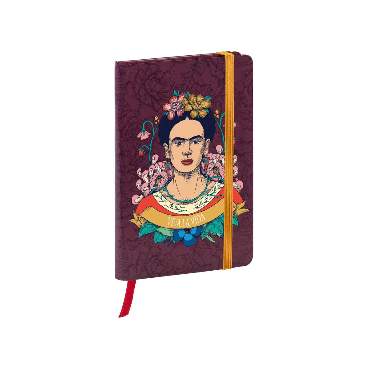 Notebook with Frida Kahlo design on a white background