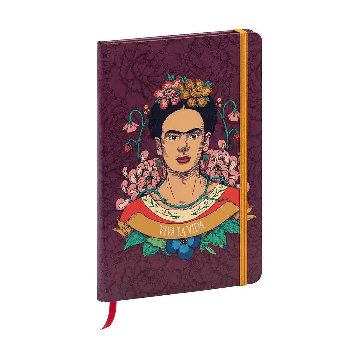 Notebook with Frida Kahlo design on a white background