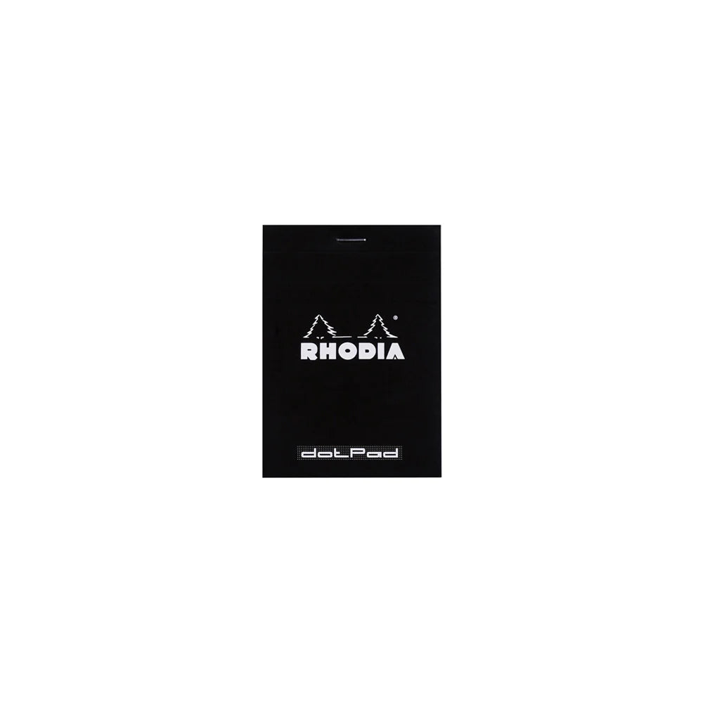 Rhodia No.12 Top Stapled Notepad Pocket Dot Grid in Black