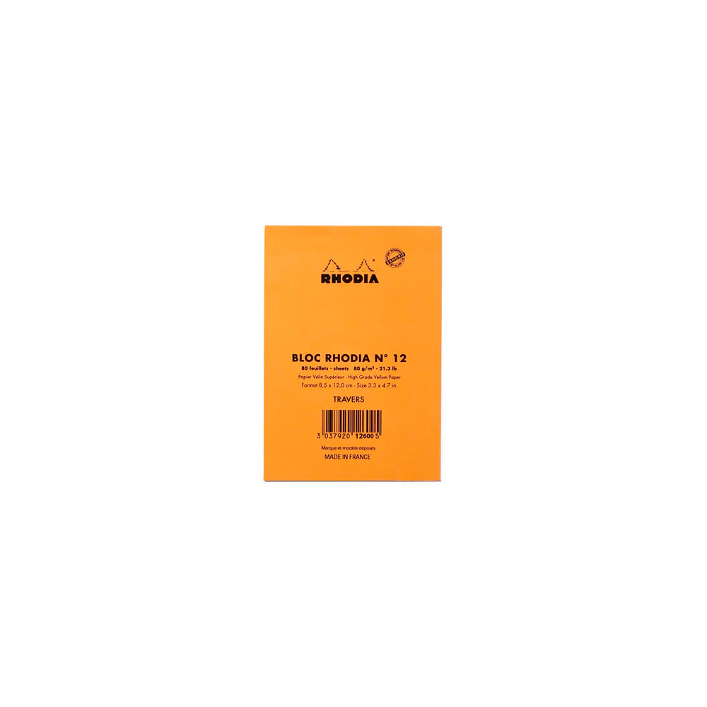 Rhodia No.12 Top Stapled Notepad A6 Orange