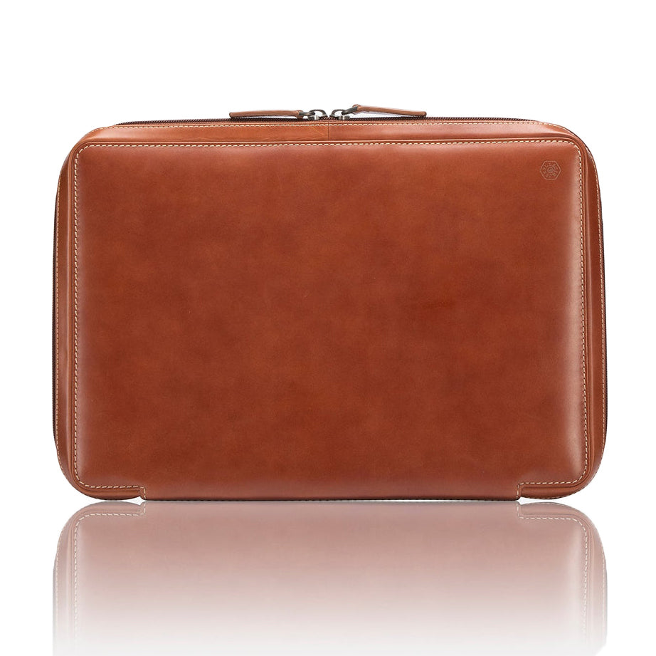 Leather zip-around leather case for a 13 inch laptop - outside view