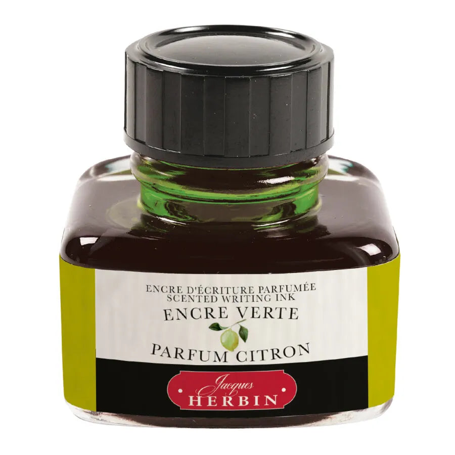 Jacques Herbin Scented Writing Ink 30ml Green - Lemon Fragrance
