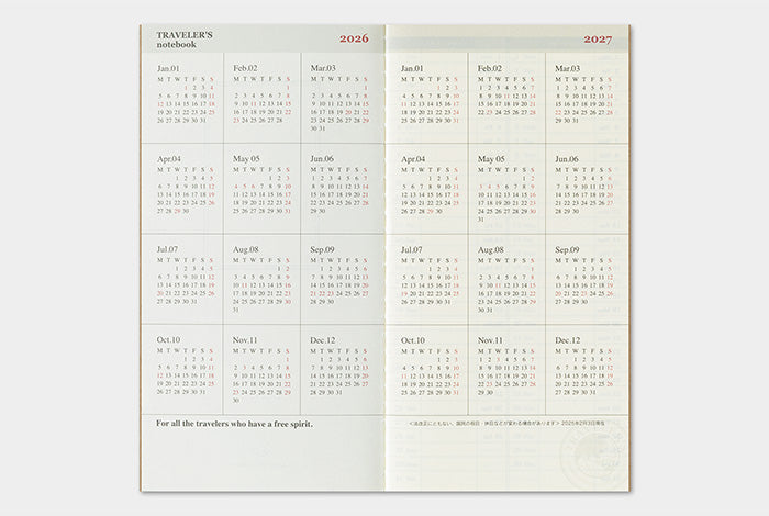 Traveler&#39;s Notebook 2026 Weekly Diary - Regular