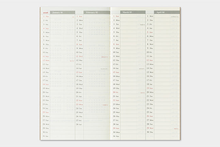 Traveler&#39;s Notebook 2026 Weekly Diary - Regular