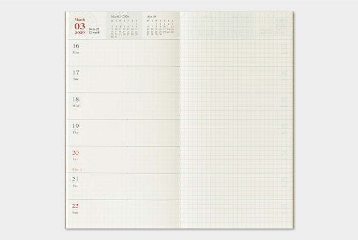 Traveler&#39;s Notebook 2026 Weekly Diary - Regular