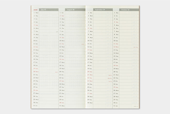 Traveler&#39;s Notebook 2026 Weekly Diary - Regular