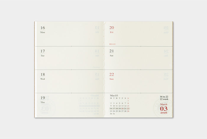 Traveler&#39;s Notebook 2026 Weekly Diary - Passport