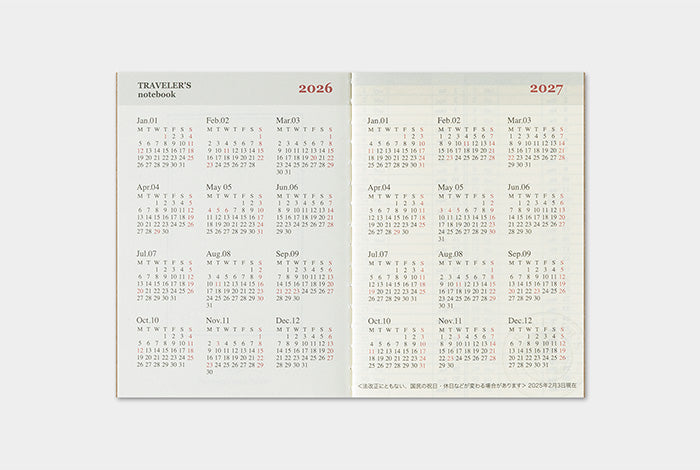 Traveler&#39;s Notebook 2026 Weekly Diary - Passport