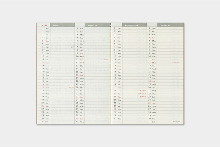 Traveler&#39;s Notebook 2026 Weekly Diary - Passport