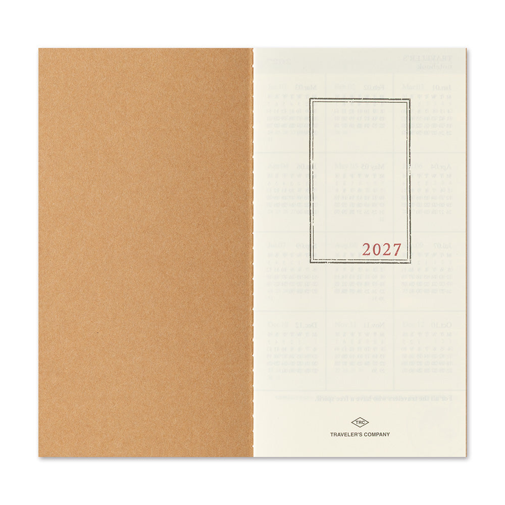 Traveler's Notebook 2027 Monthly Diary - Regular