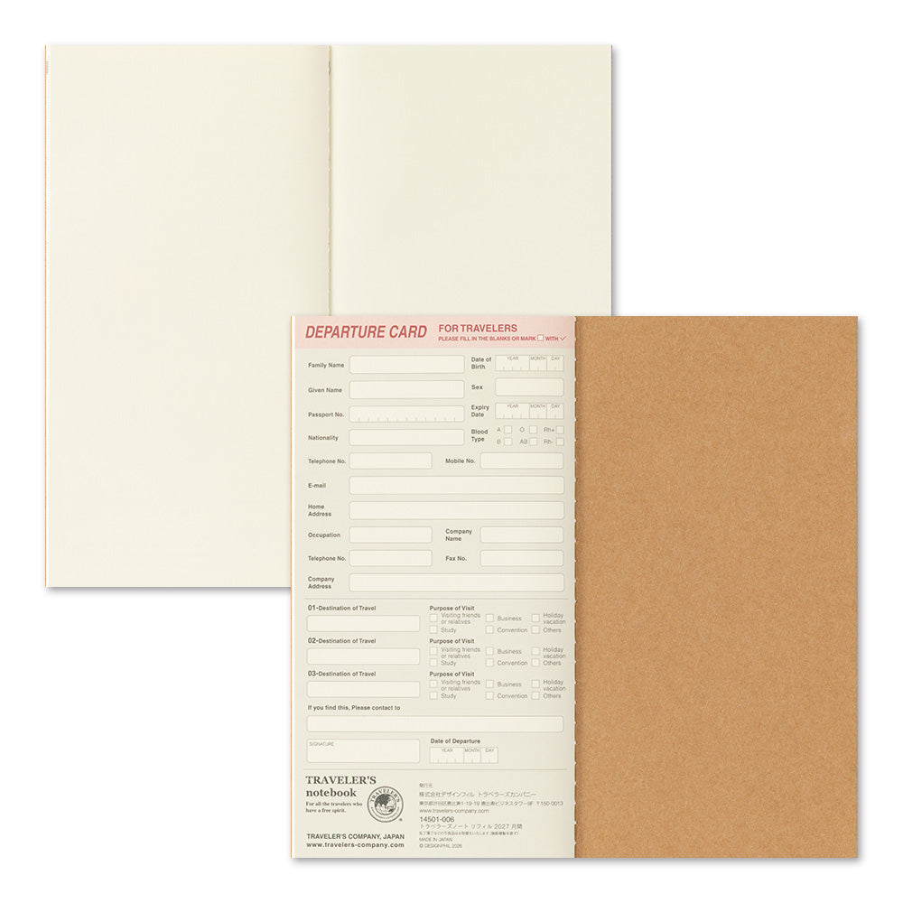 Traveler's Notebook 2027 Monthly Diary - Regular