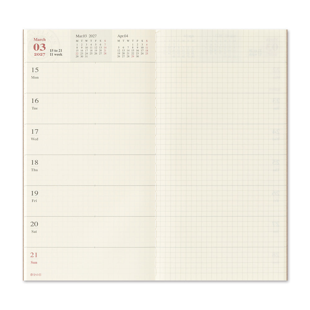 Traveler's Notebook 2027 Weekly Diary - Regular