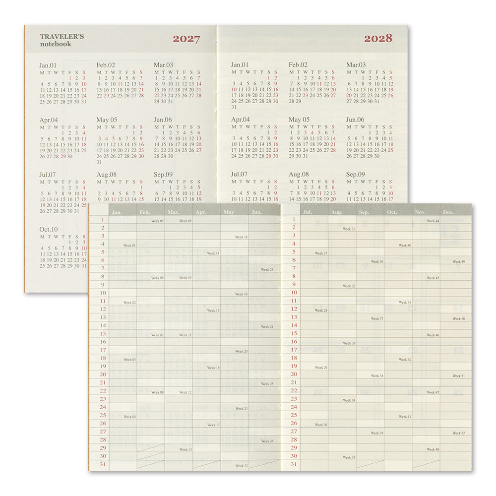 Traveler's Notebook 2027 Monthly Diary - Passport