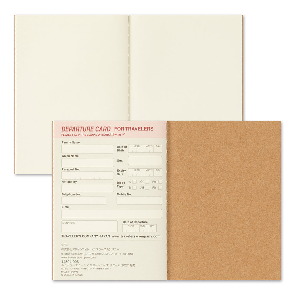 Traveler's Notebook 2027 Monthly Diary - Passport