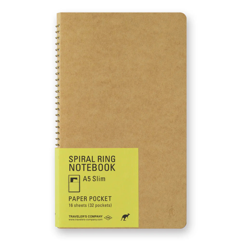 Traveler's Company Notebook Spiral Ring A5 Slim - Paper Pocket