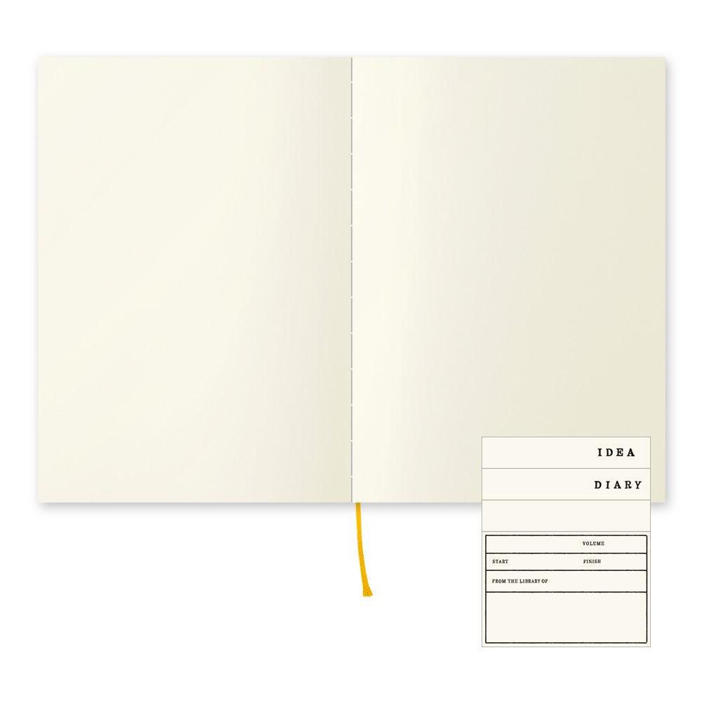 inside spread of the notebook with IDEA DIARY optional