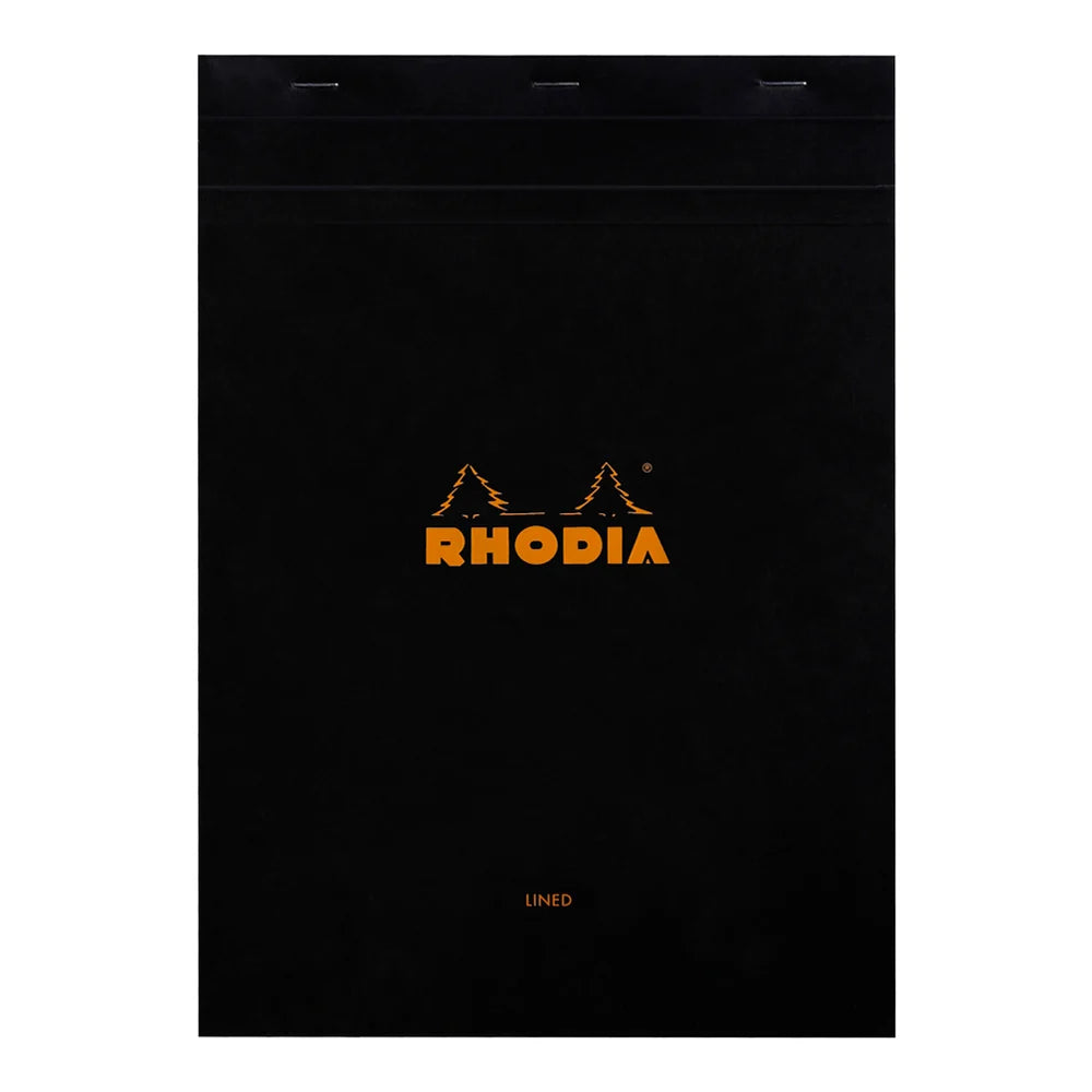 Rhodia No.18 Top Stapled Notepad A4 Black