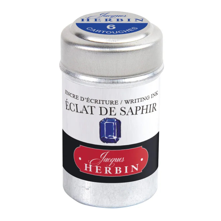 Jacques Herbin Tin of 6 Standard Ink Cartridges – Eclat de Saphir