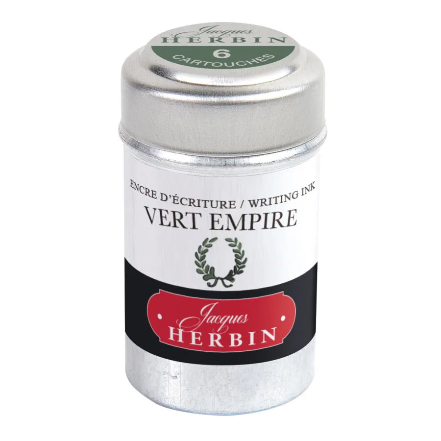 Jacques Herbin Tin of 6 Standard Ink Cartridges – Vert Empire