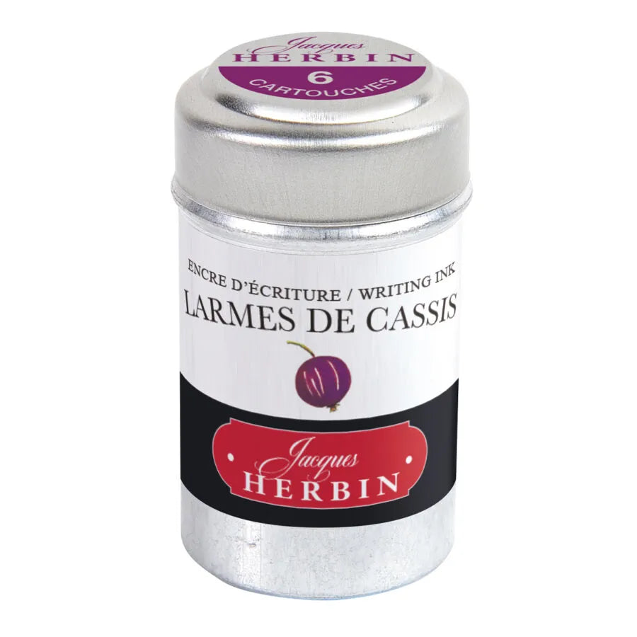 Jacques Herbin Tin of 6 Standard Ink Cartridges – Larmes de Cassis