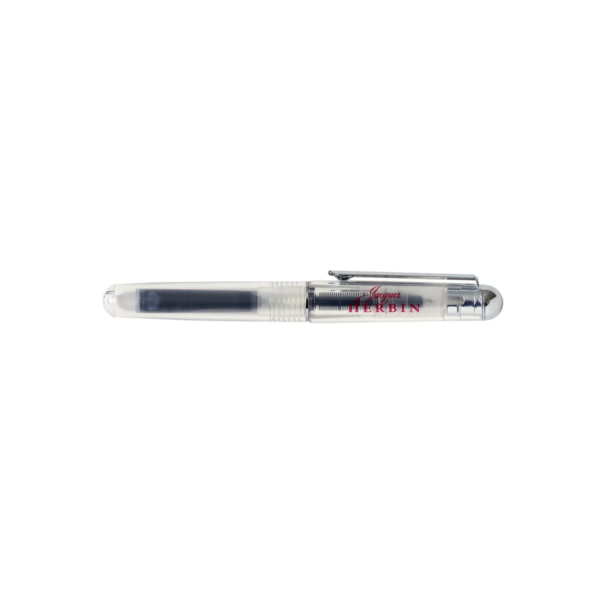 Pen with visible branding on a white background