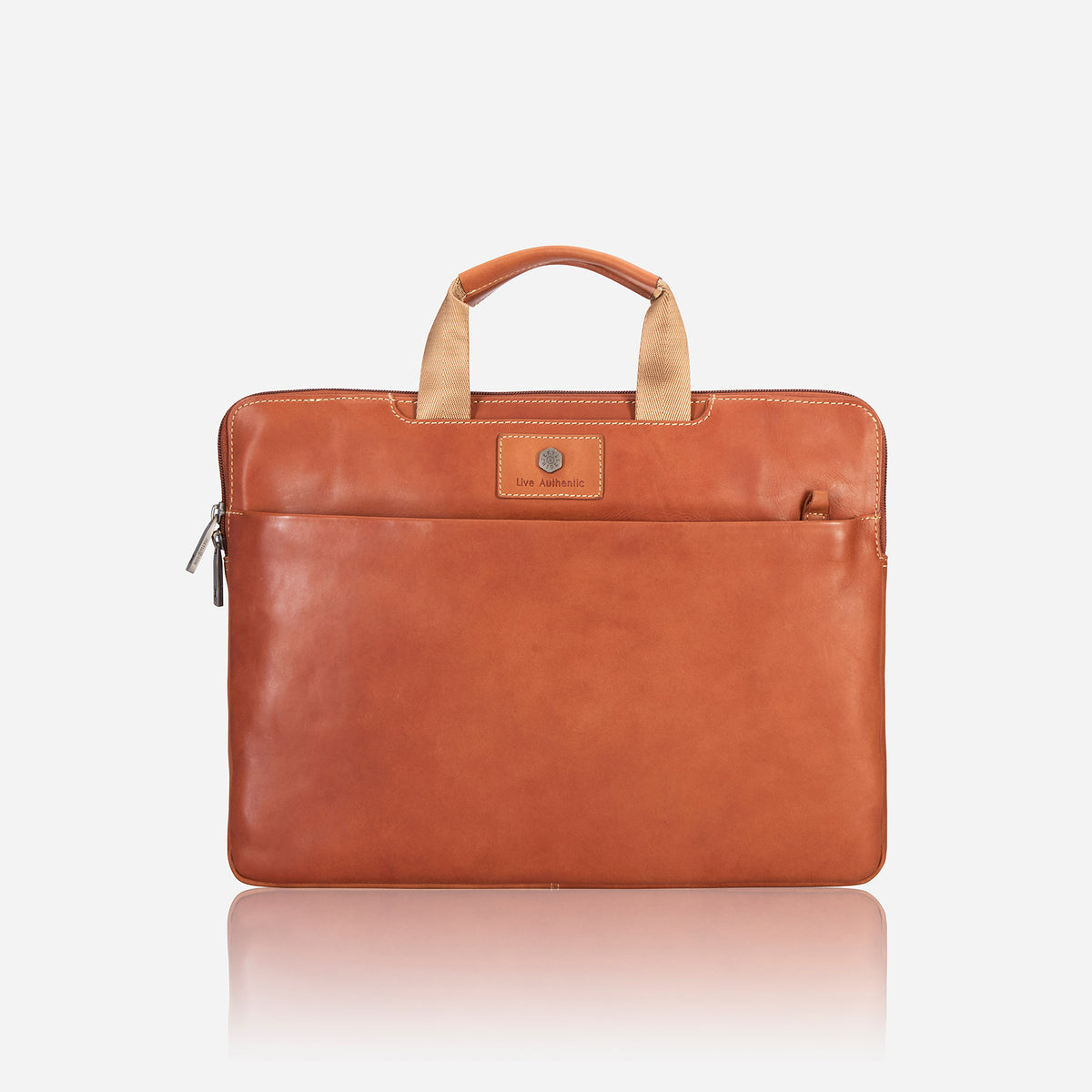 Jekyll and Hide Texas Extra Slim Business Briefcase - Clay