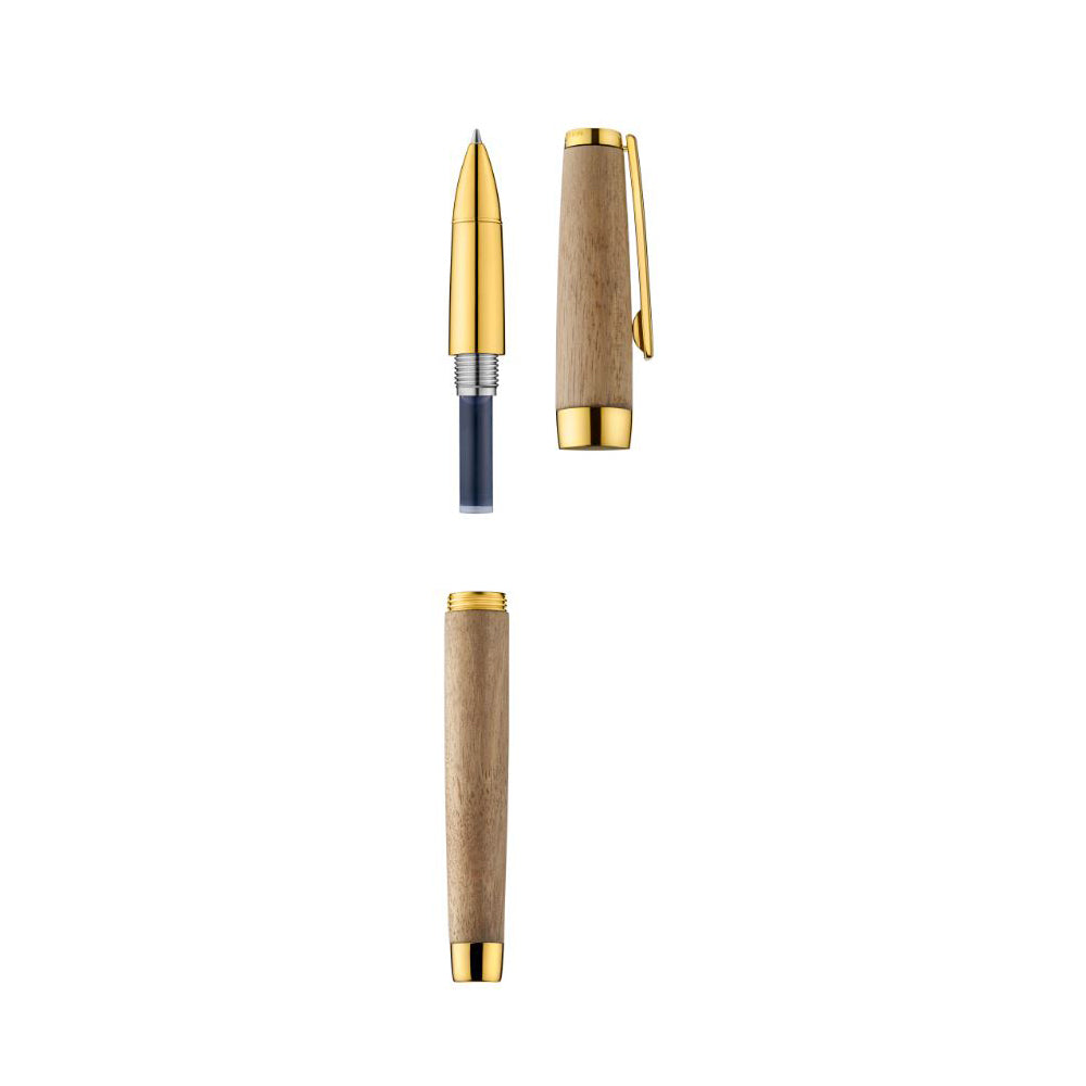 Jacques Herbin Prestige Caravelle Rollerball - Walnut & Gold
