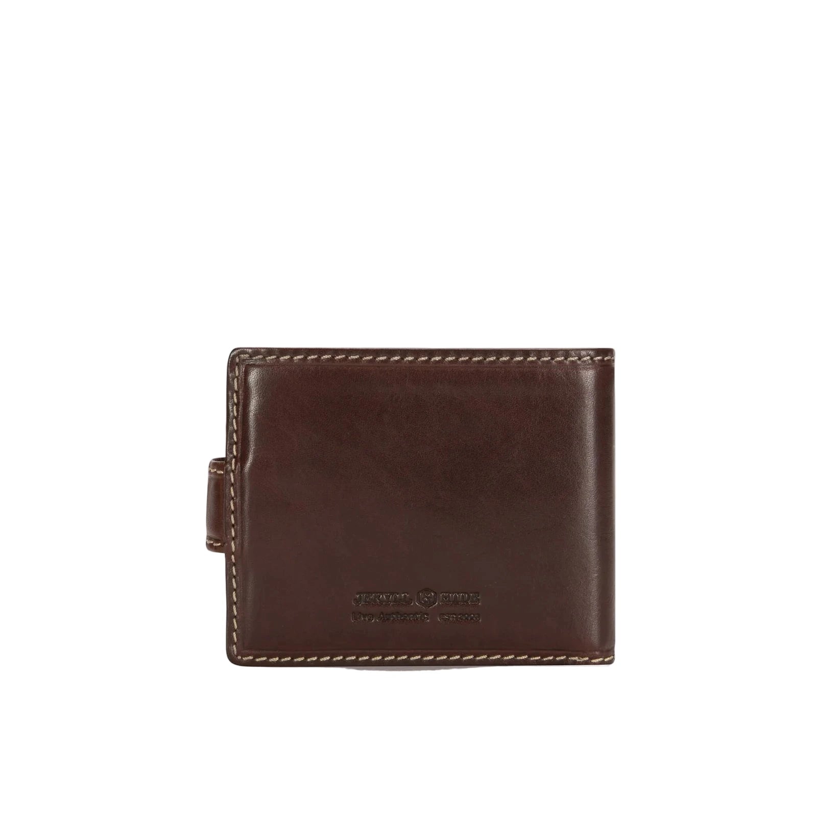Brown leather wallet on a white background