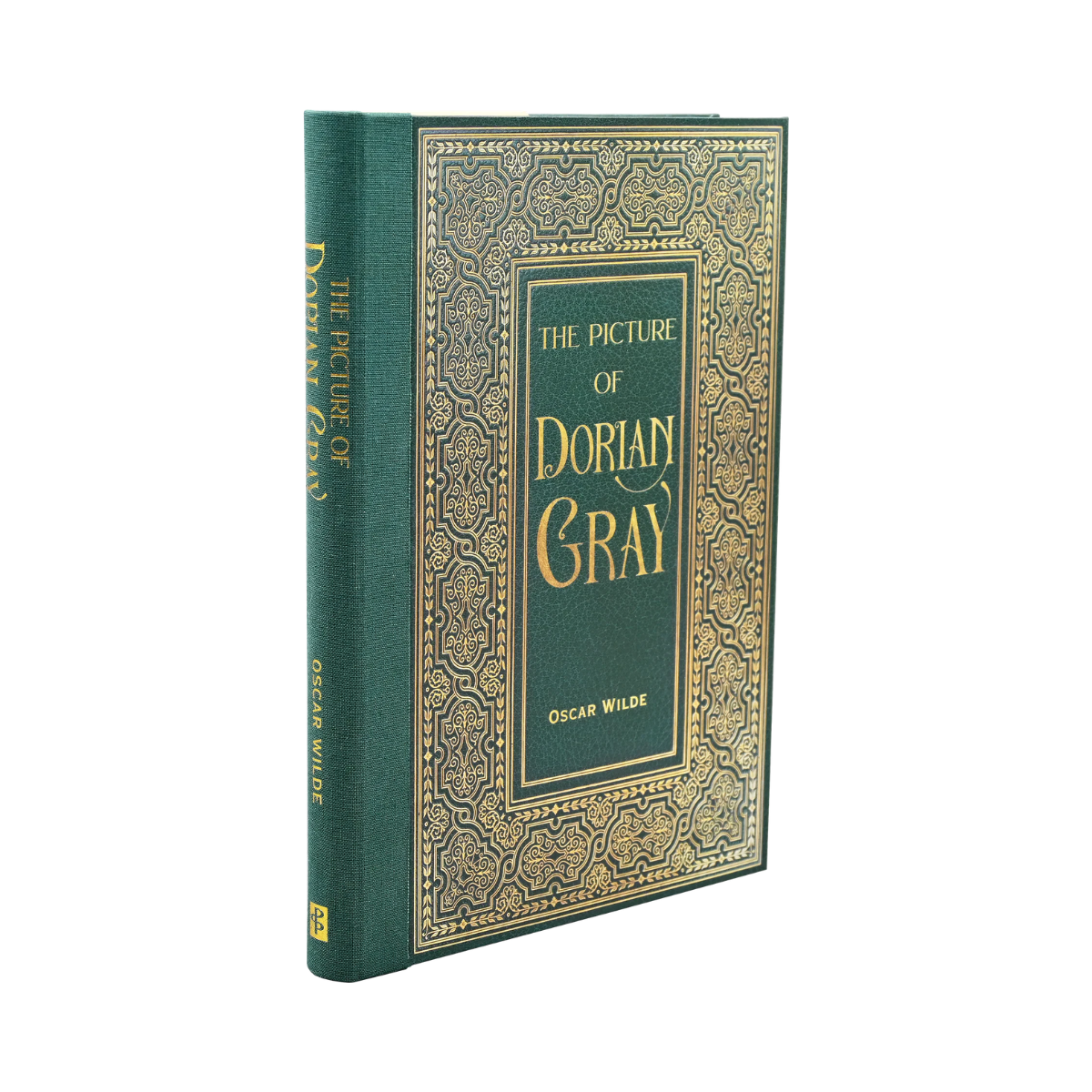 Book cover of 'The Picture of Dorian Gray' by Oscar Wilde with decorative green and gold design.