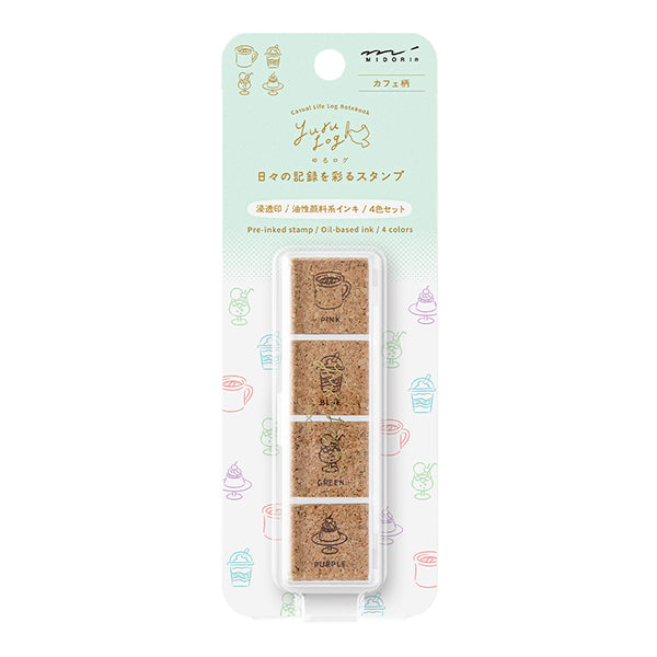 Midori Yuru Log Stamp - Cafe