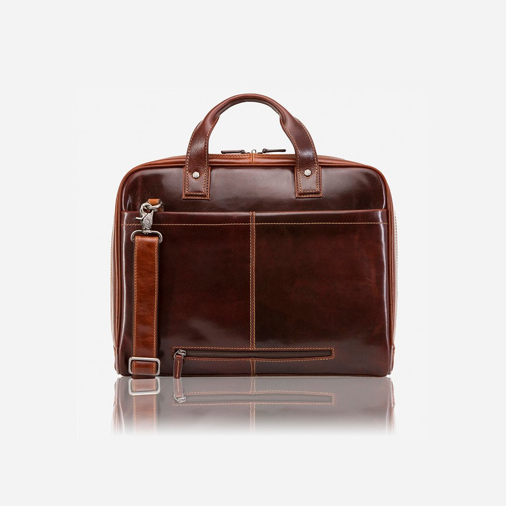 Jekyll and Hide Oxford Large Multi Compartment Briefcase - Tobacco