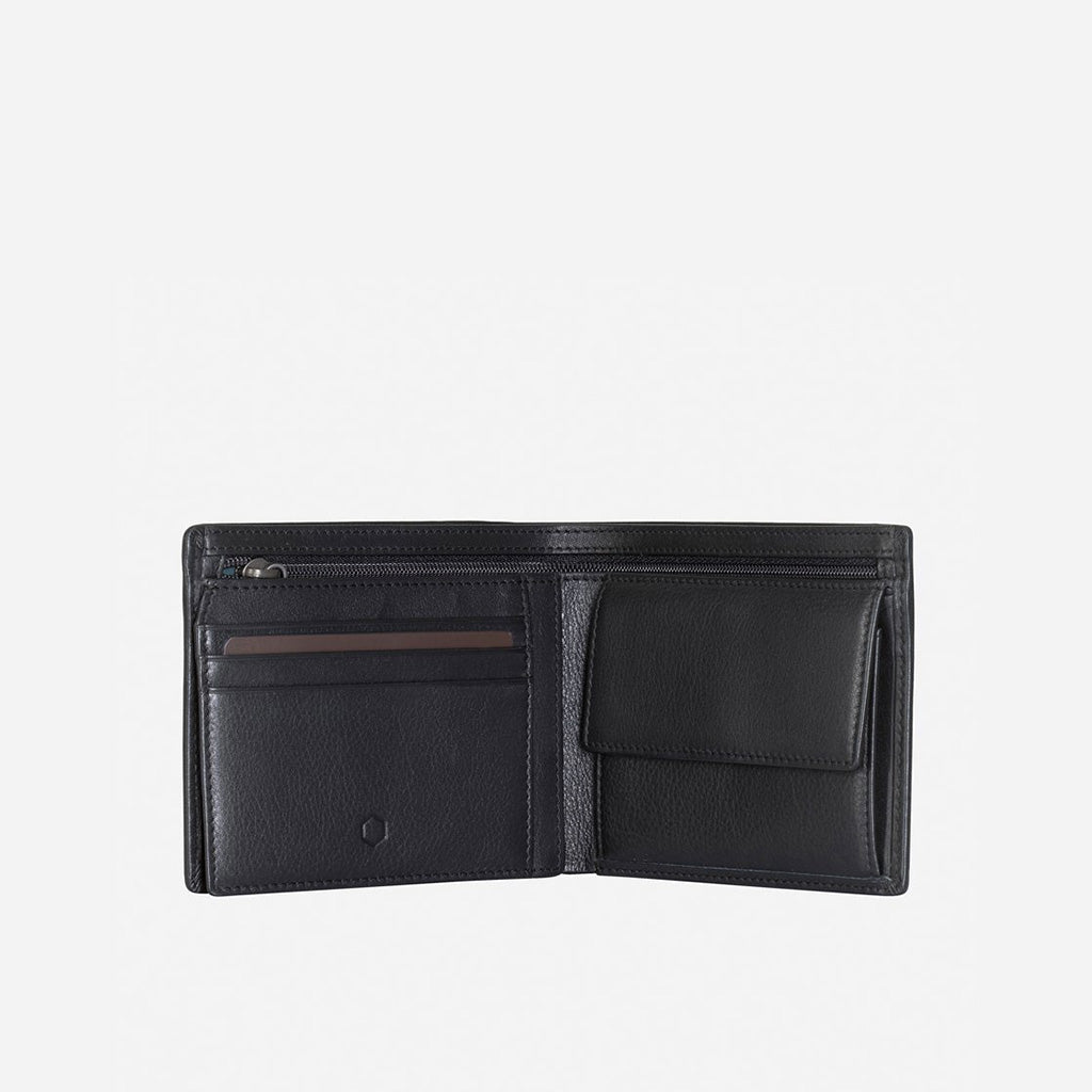Jekyll and Hide Monaco Large Billfold Wallet With Coin - Black