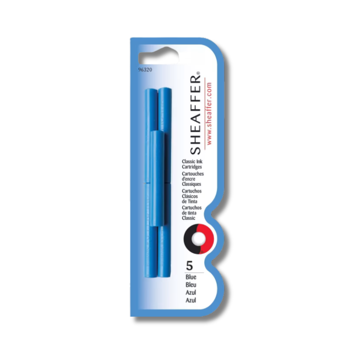 Sheaffer pen refills in packaging on a white background