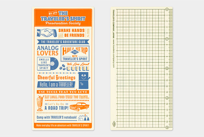 Traveler&#39;s Notebook Regular Size 2026 Backing Sheet - Limited Edition