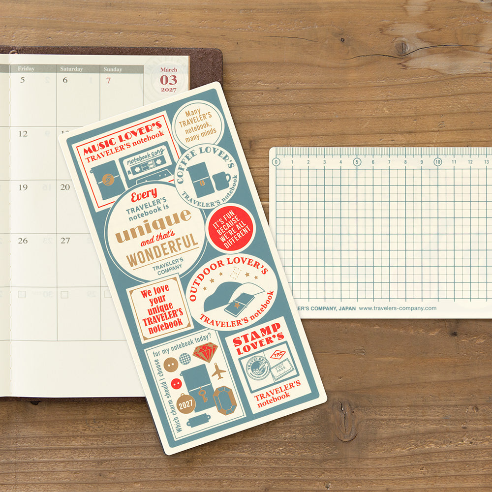 Traveler's Notebook Regular Size 2027 Backing Sheet - Limited Edition