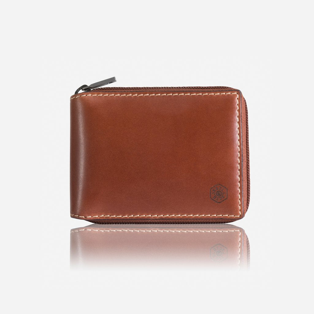 Jekyll and Hide Texas Large Zip Around Wallet With Coin - Clay
