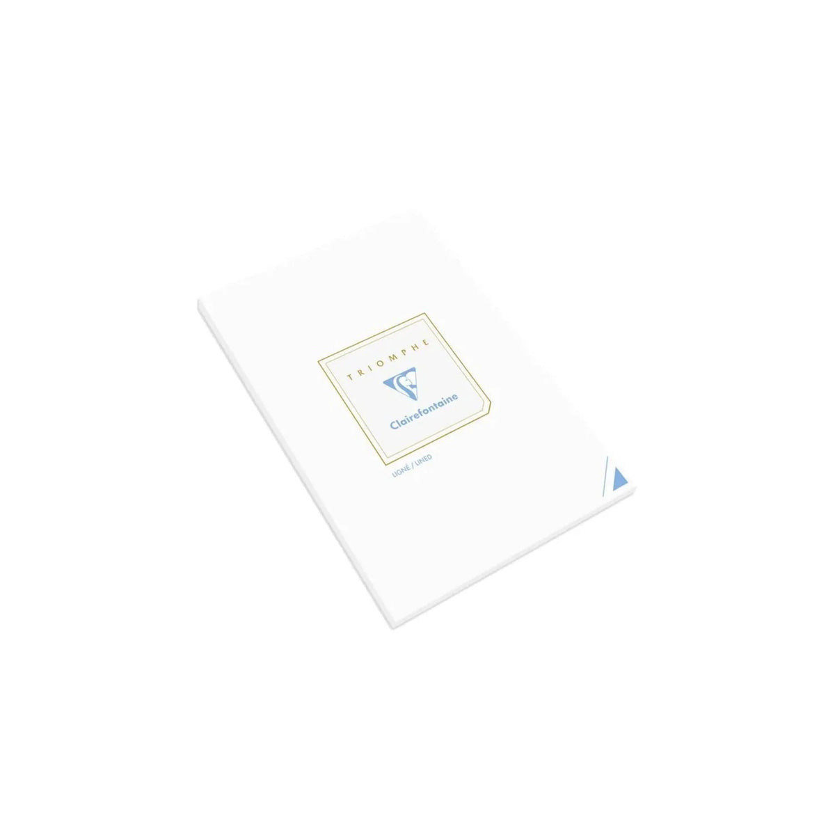 White card with a gold border and logo on a white background