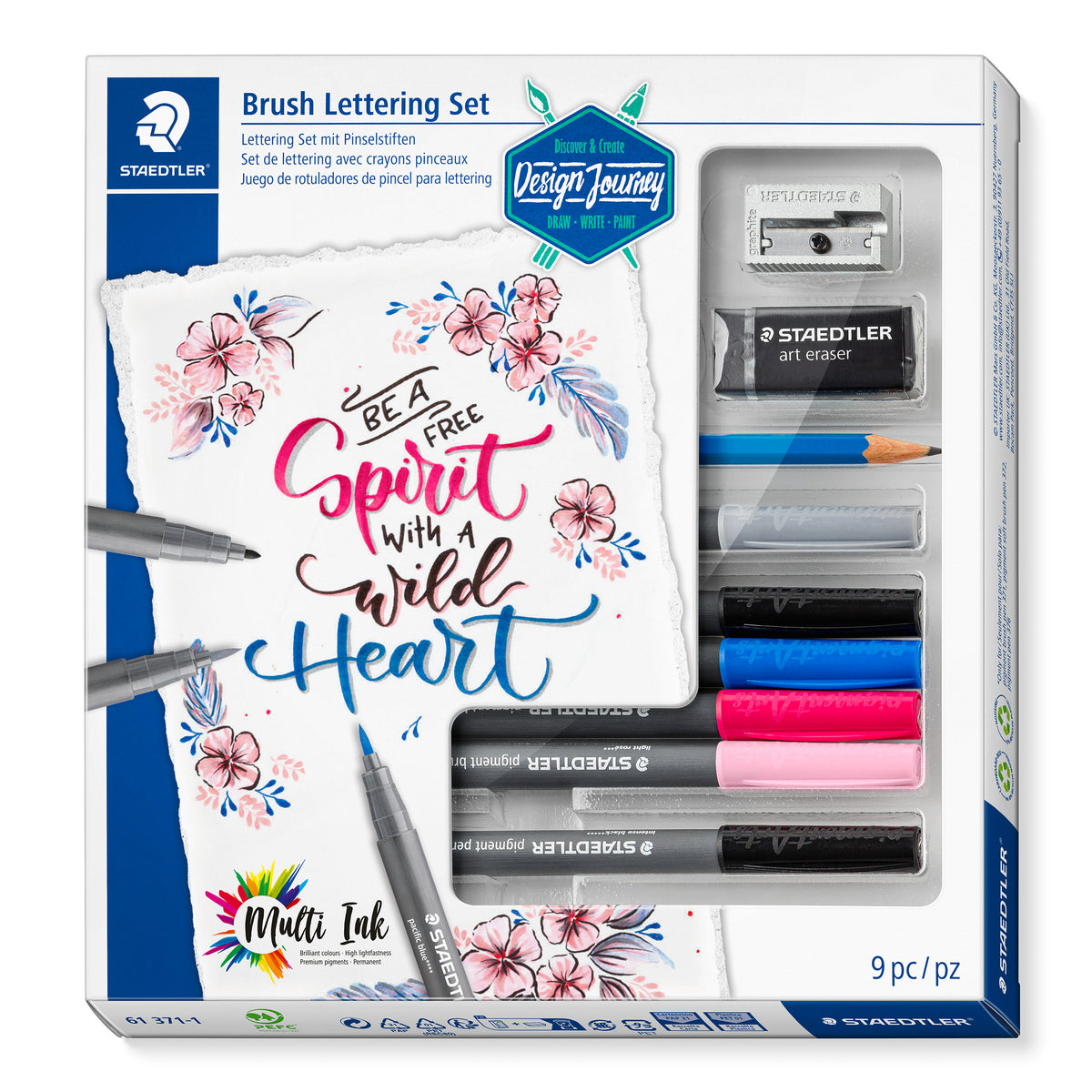 STAEDTLER Pigment Brush Pen 371 Lettering Set