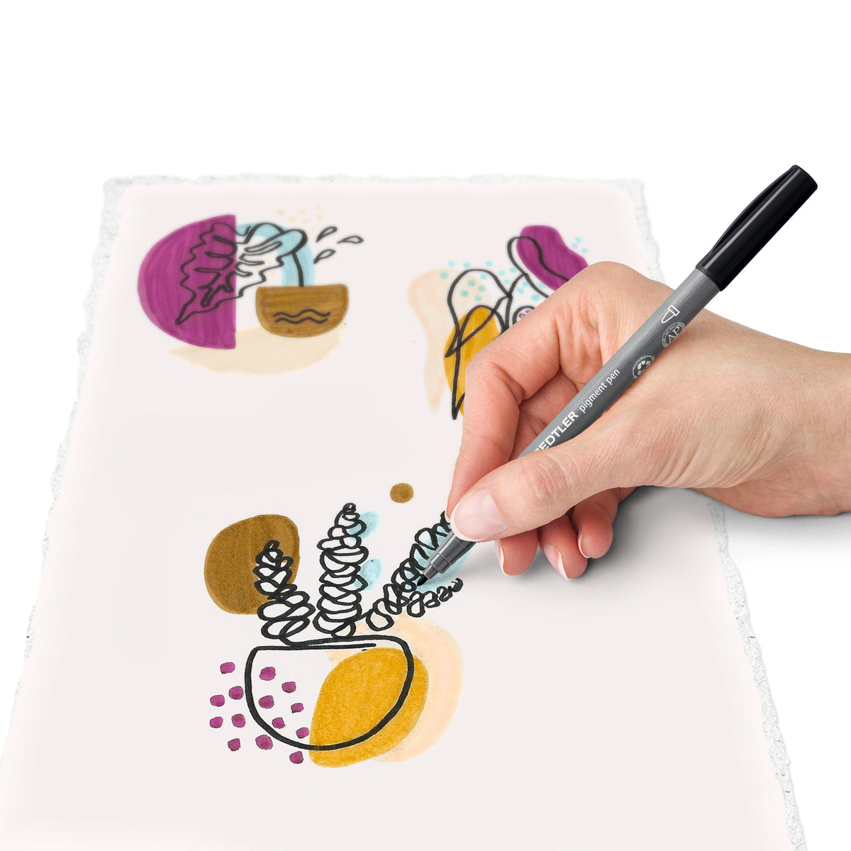 STAEDTLER Pigment Brush Pen 371 Line Art x Botanical Set