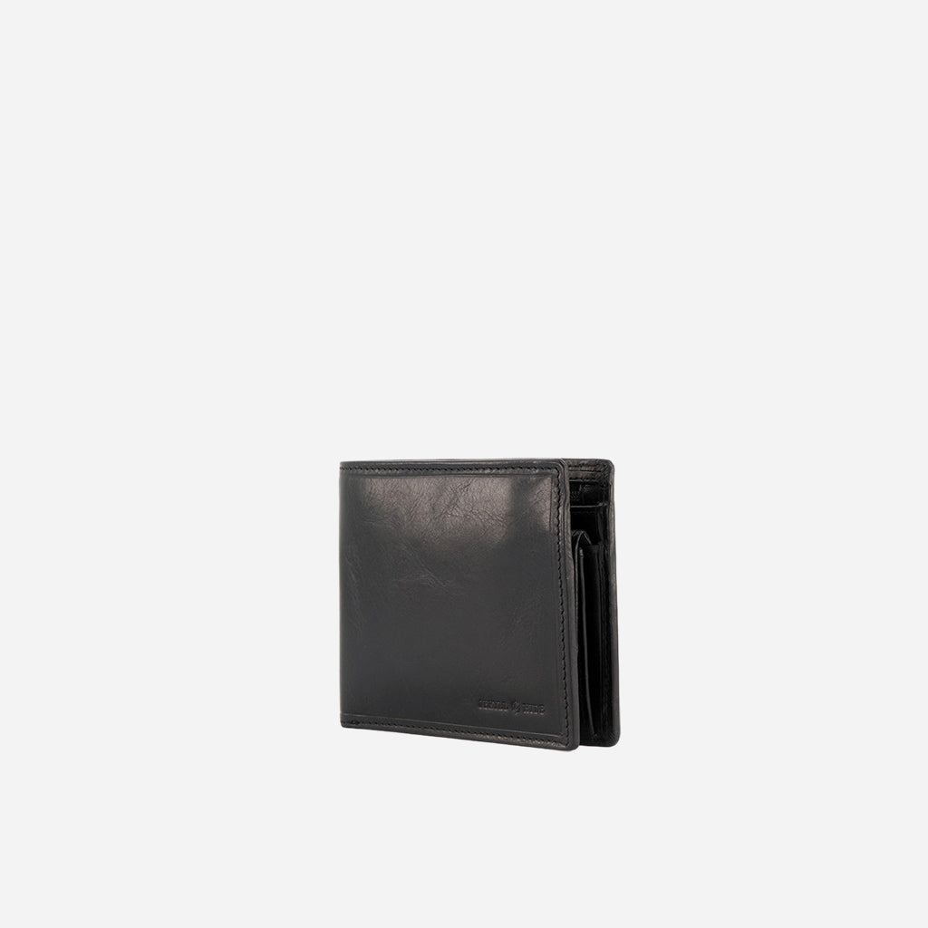 Jekyll and Hide Oxford Medium Billfold Wallet With Coin - Black